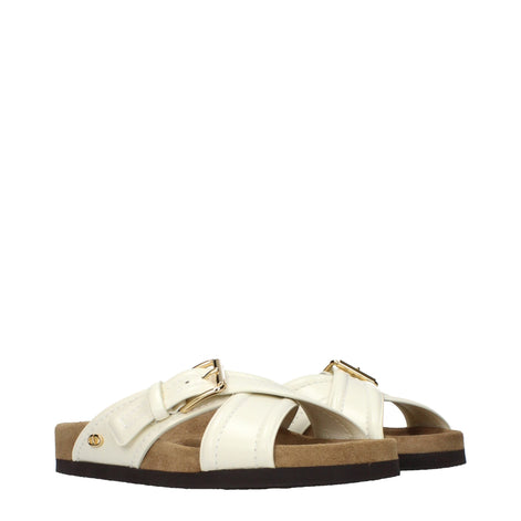 Valentino Garavani Beige Leather Slippers Valentino Garavani