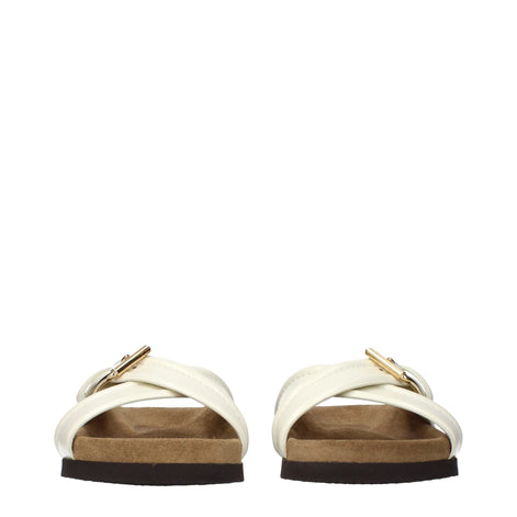 Valentino Garavani Beige Leather Slippers Valentino Garavani