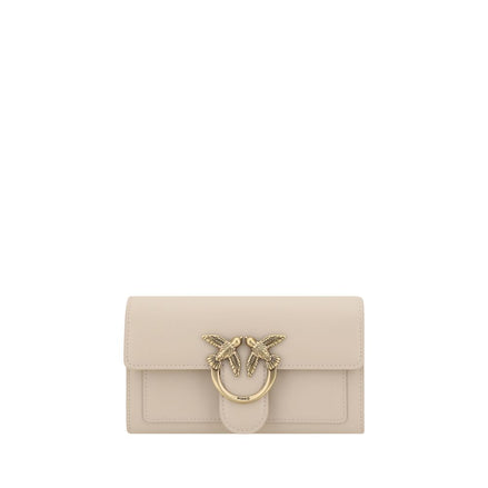 PINKO Beige Calf Leather Bos Taurus Shoulder Bag