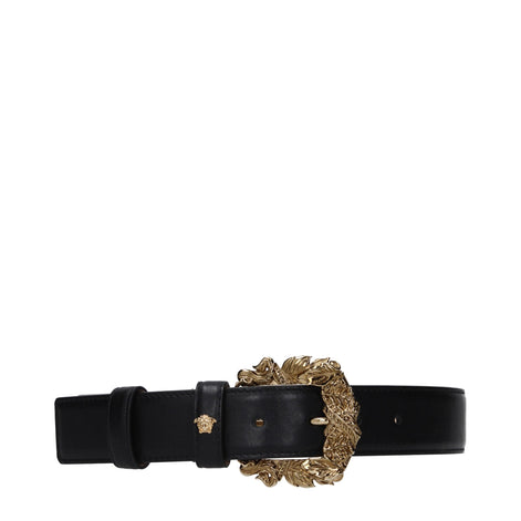 Versace Black Leather Regular Belt Versace