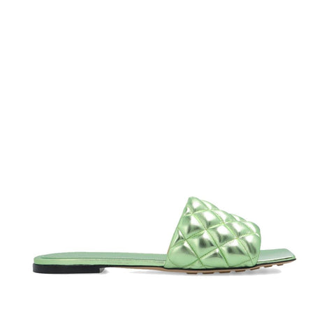 Bottega Veneta Bicolor Calfskin Flat Sandals Bottega Veneta
