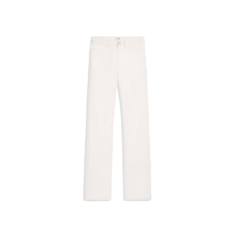 Celine White Cotton Straight-Leg Jeans Celine