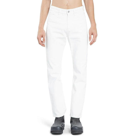 Celine White Cotton Straight-Leg Jeans Celine