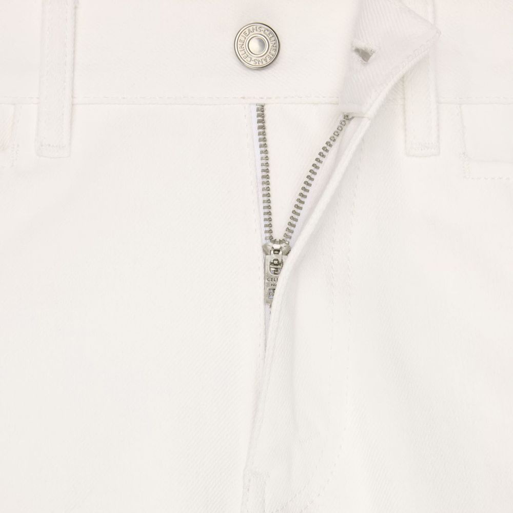 Celine White Cotton Straight-Leg Jeans Celine