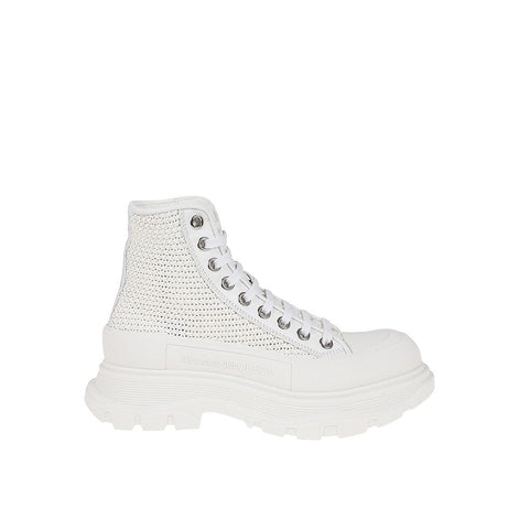 Alexander McQueen White Raffia High Top Sneakers Alexander McQueen