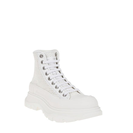 Alexander McQueen White Raffia High Top Sneakers Alexander McQueen