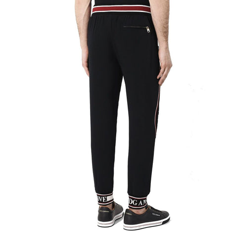 Dolce & Gabbana Black Elastane Joggers (Workout Pants) Dolce & Gabbana