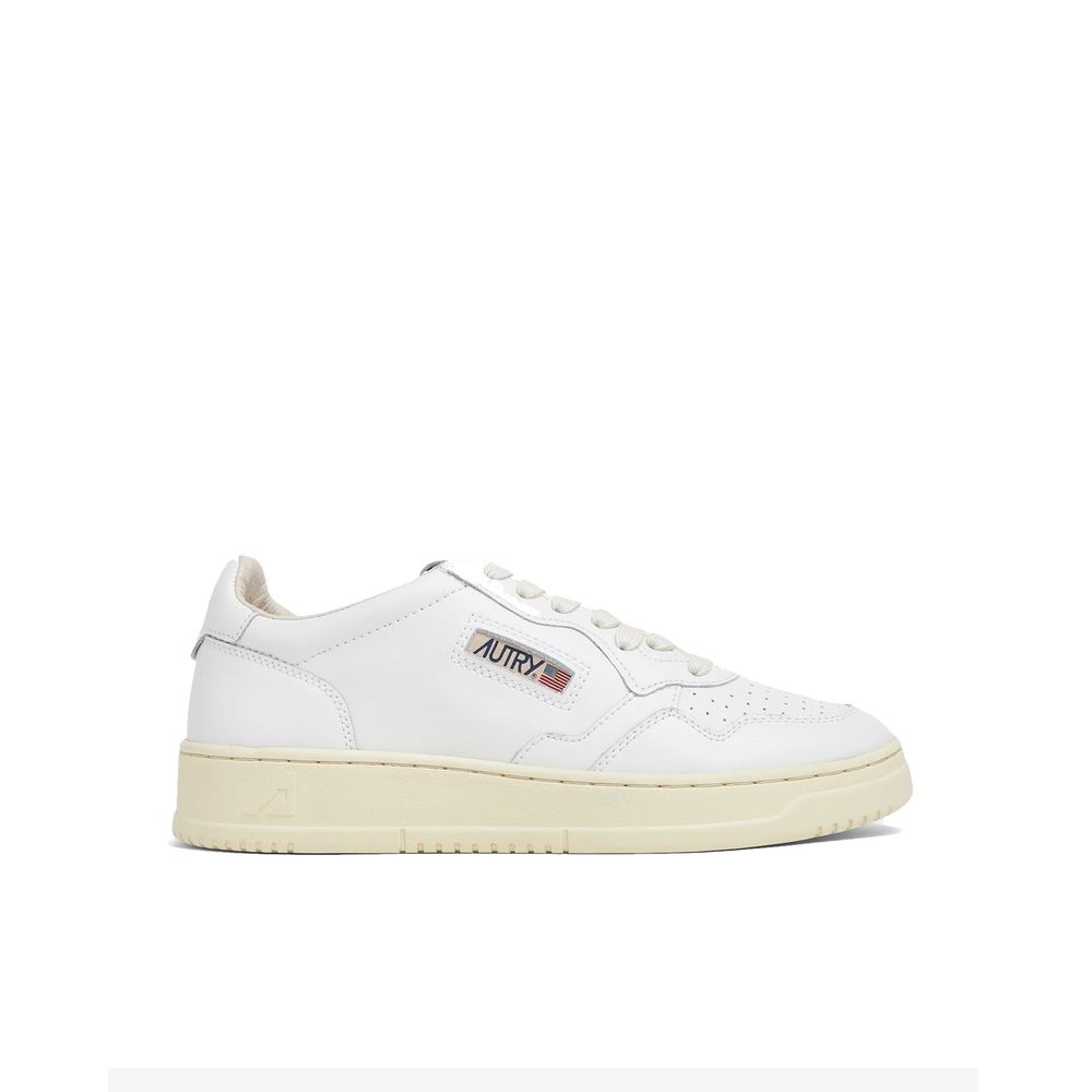 Autry White Leather Low Top Sneakers Autry
