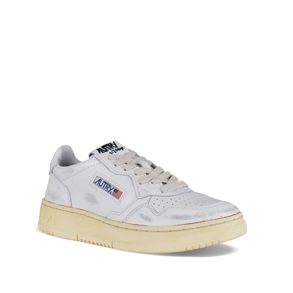 Autry White Leather Low Top Sneakers Autry