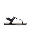 Saint Laurent Black Calfskin Flat Sandals Saint Laurent
