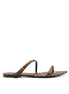 Saint Laurent Brown Fabric Flat Sandals Saint Laurent
