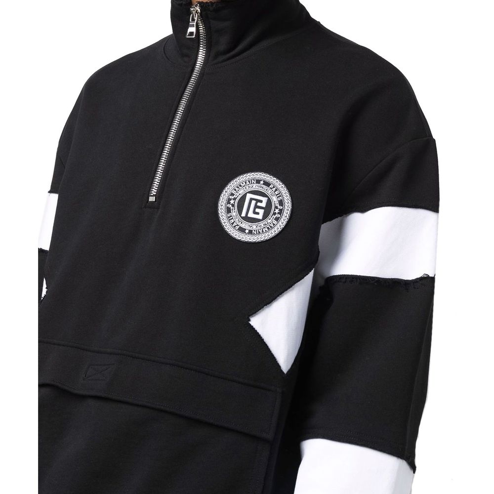 Balmain Black Cotton Sweatshirt Balmain