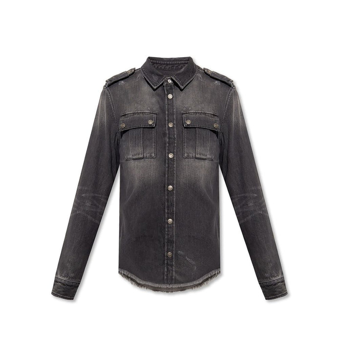 Balmain Black Denim Shirt Balmain