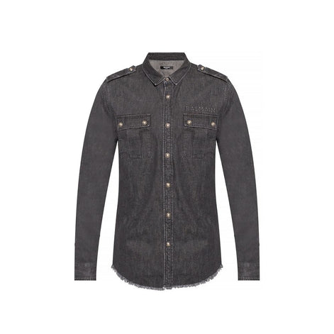 Balmain Black Denim Shirt