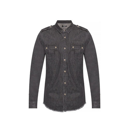 Balmain Black Denim Shirt