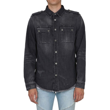 Balmain Black Denim Shirt Balmain