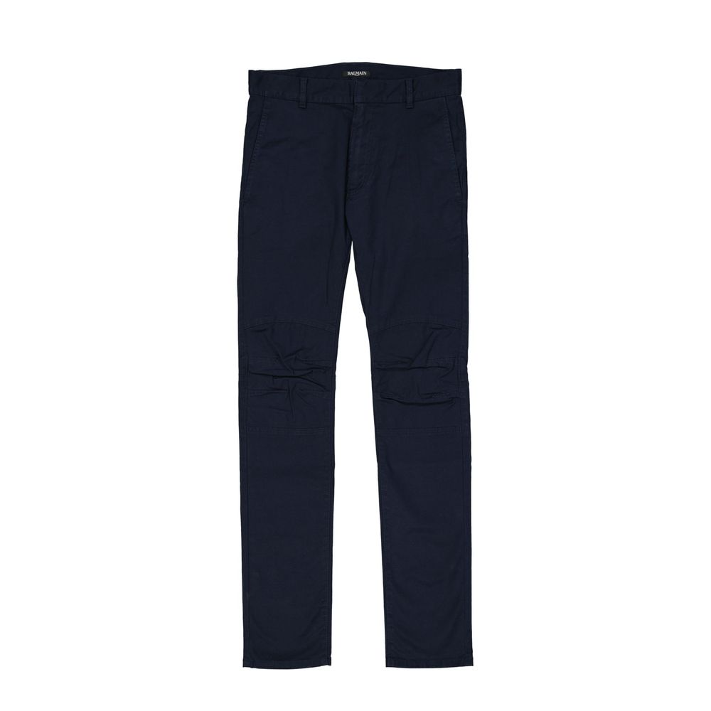 Balmain Blue Cotton Casual Pants Balmain
