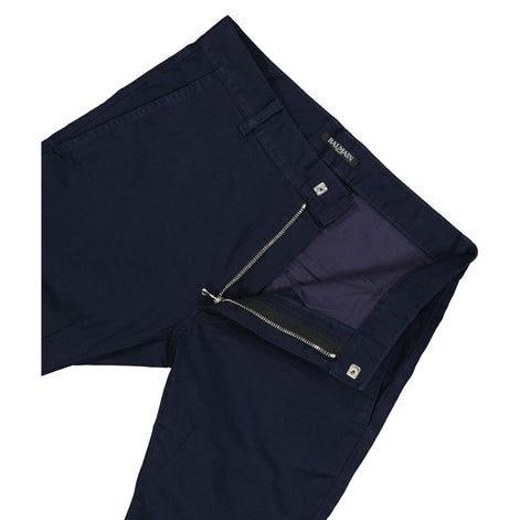 Balmain Blue Cotton Casual Pants Balmain