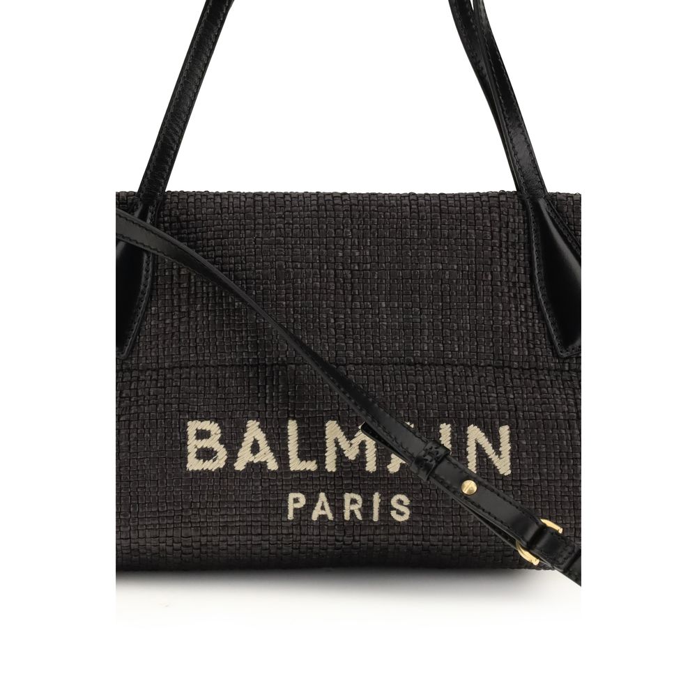 Balmain Black Raffia Shoulder Bag Balmain