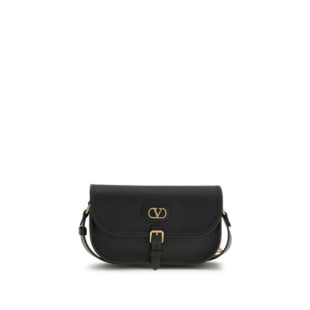 Valentino Garavani Black Calf Leather Bos Taurus Shoulder Bag Valentino Garavani