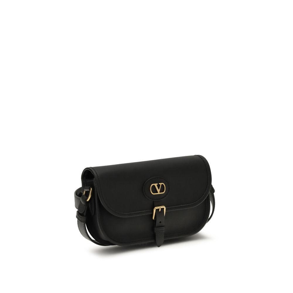 Valentino Garavani Black Calf Leather Bos Taurus Shoulder Bag Valentino Garavani