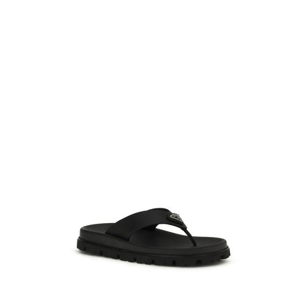 Prada schwarze Flip-Flop-Sandalen aus Gummi