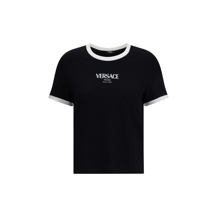 Versace Black Viscose T-Shirt Versace