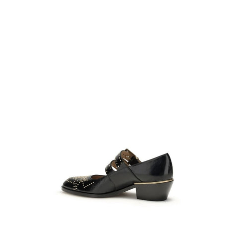 Chloé Black Calf Leather Bos Taurus Ballet Flats Chloé