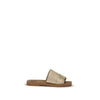 Chloé Gold Polyester Flat Sandals Chloé