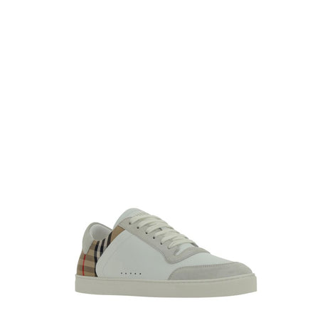 Burberry White Calf Leather Bos Taurus Low Top Sneakers Burberry