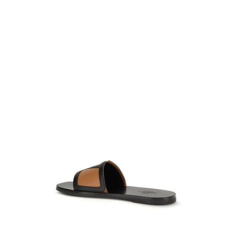 Valentino Garavani Black Calf Leather Bos Taurus Sandals Valentino Garavani
