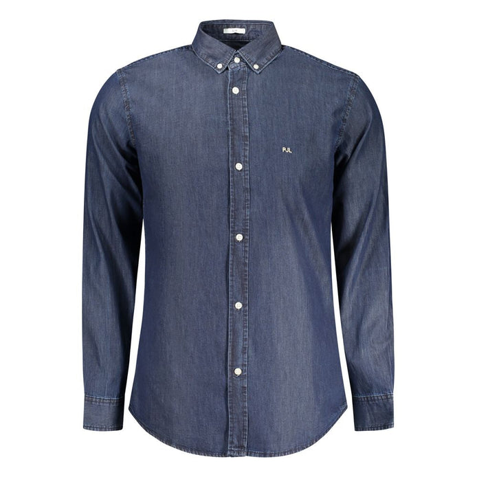Pepe Jeans Blu Cotton Men Shirt Pepe Jeans