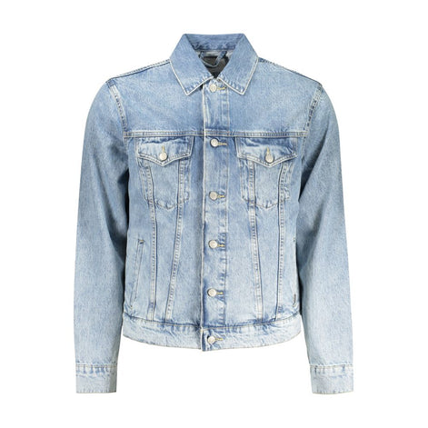 Pepe Jeans Azzurro Cotton Men Jacket Pepe Jeans