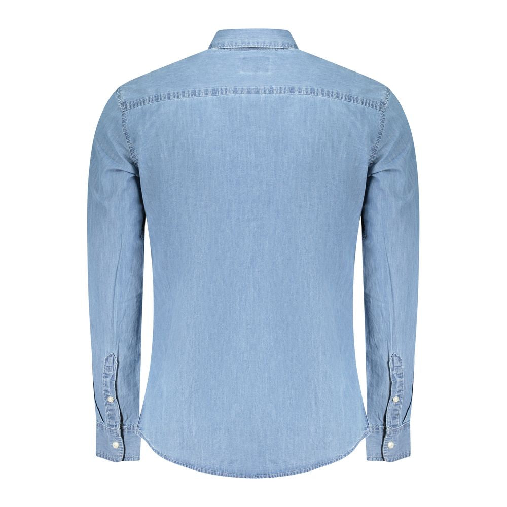 Pepe Jeans Azzurro Cotton Men Shirt Pepe Jeans