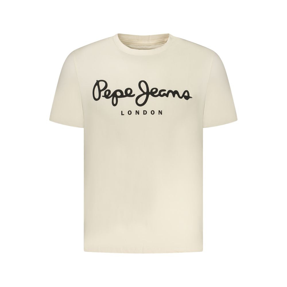 Pepe Jeans Beige Cotton Men's T-Shirt Pepe Jeans