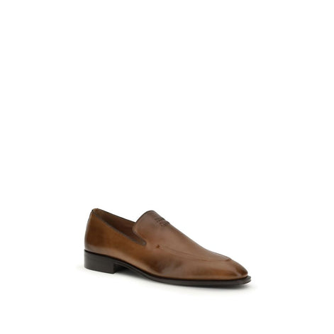 Miu Miu Brown Calf Leather Bos Taurus Slip-On Loafers Miu Miu