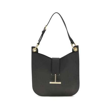 Tom Ford Black Calf Leather Bos Taurus Shoulder Bag Tom Ford