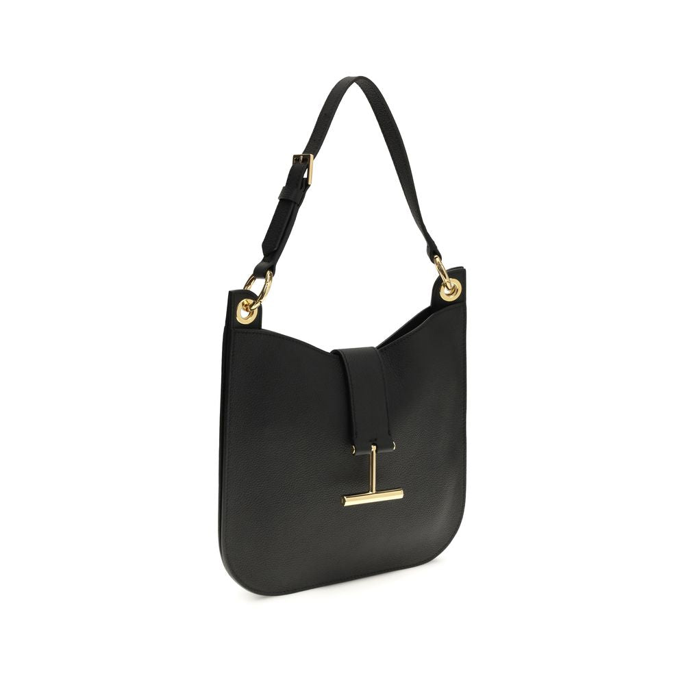 Tom Ford Black Calf Leather Bos Taurus Shoulder Bag Tom Ford