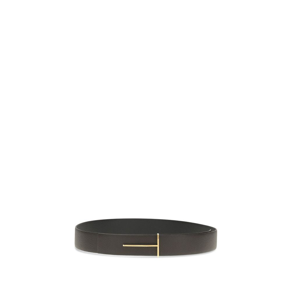 Tom Ford Brown Calf Leather Bos Taurus Regular Belt Tom Ford
