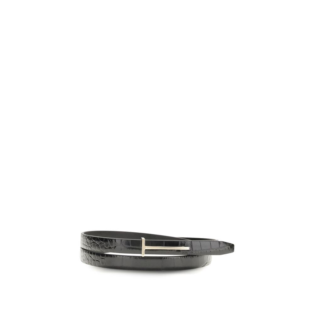 Tom Ford Black Leather Thin Belt Tom Ford