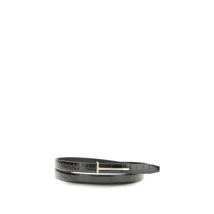 Tom Ford Black Leather Thin Belt Tom Ford