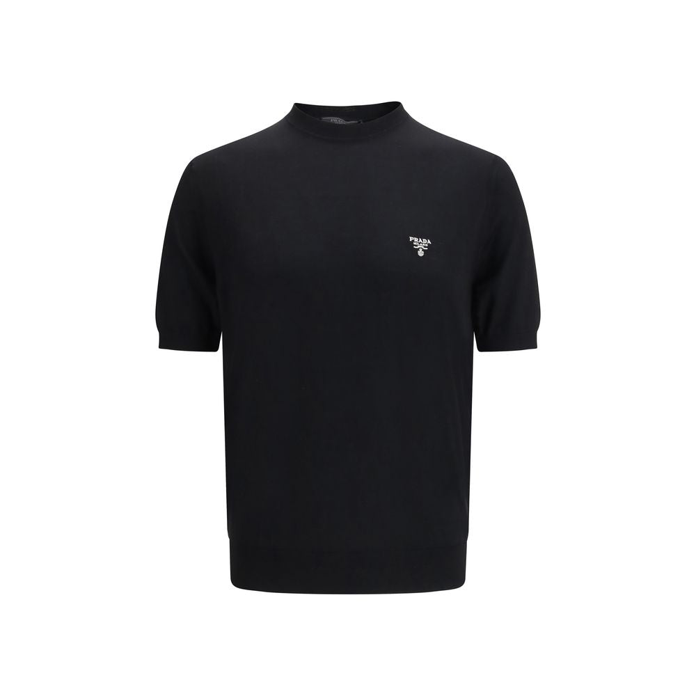Prada Black Fleece Wool T-Shirt Prada