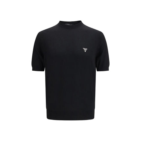 Prada Black Fleece Wool T-Shirt Prada