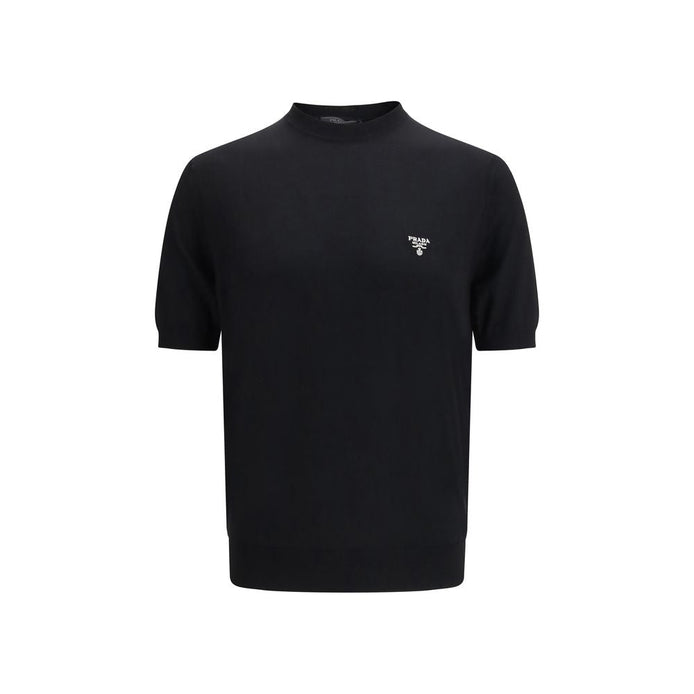 Prada Black Fleece Wool T-Shirt Prada
