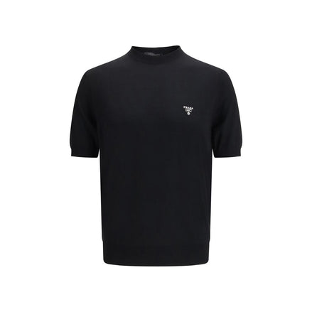 Prada Black Fleece Wool T-Shirt Prada