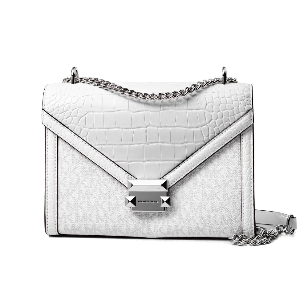 Sac bandoulière en toile blanche Michael Kors