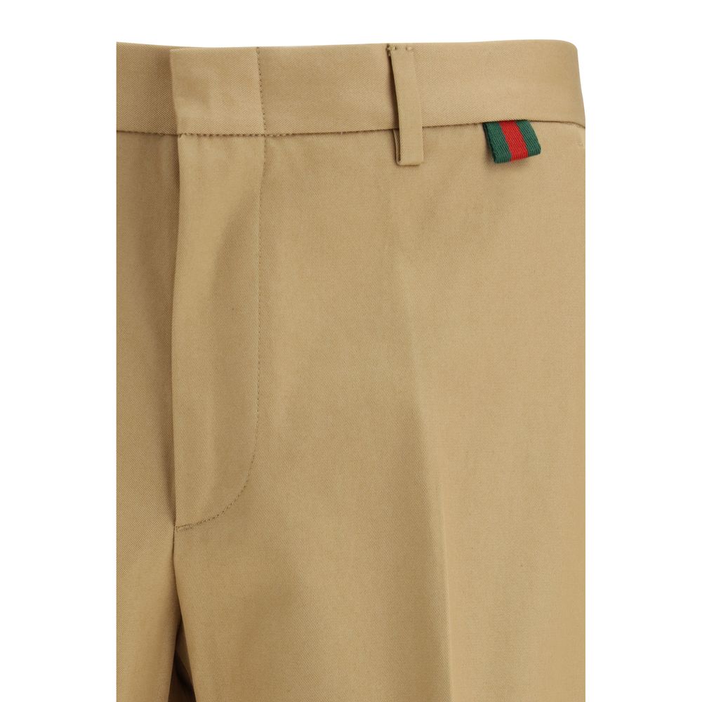 Gucci Beige Cotton Casual Pants Gucci