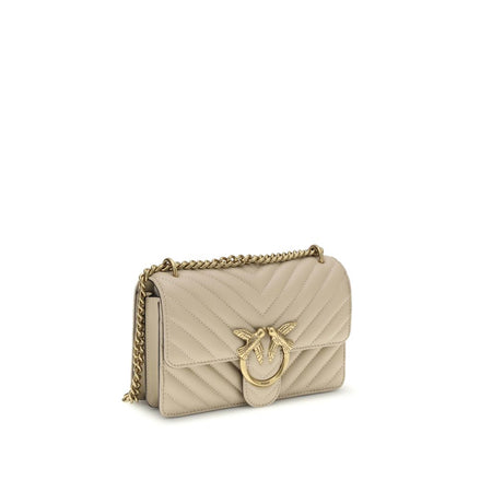 PINKO Beige Calf Leather Bos Taurus Shoulder Bag PINKO
