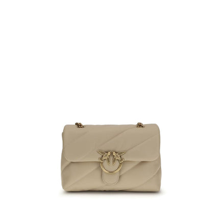 PINKO Beige Calf Leather Bos Taurus Shoulder Bag PINKO