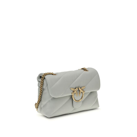 PINKO Gray Calf Leather Bos Taurus Shoulder Bag PINKO